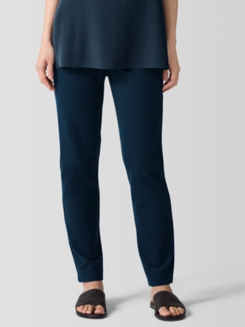 Eileen Fisher Slim Ankle Stretch Crepe Pants Size Large